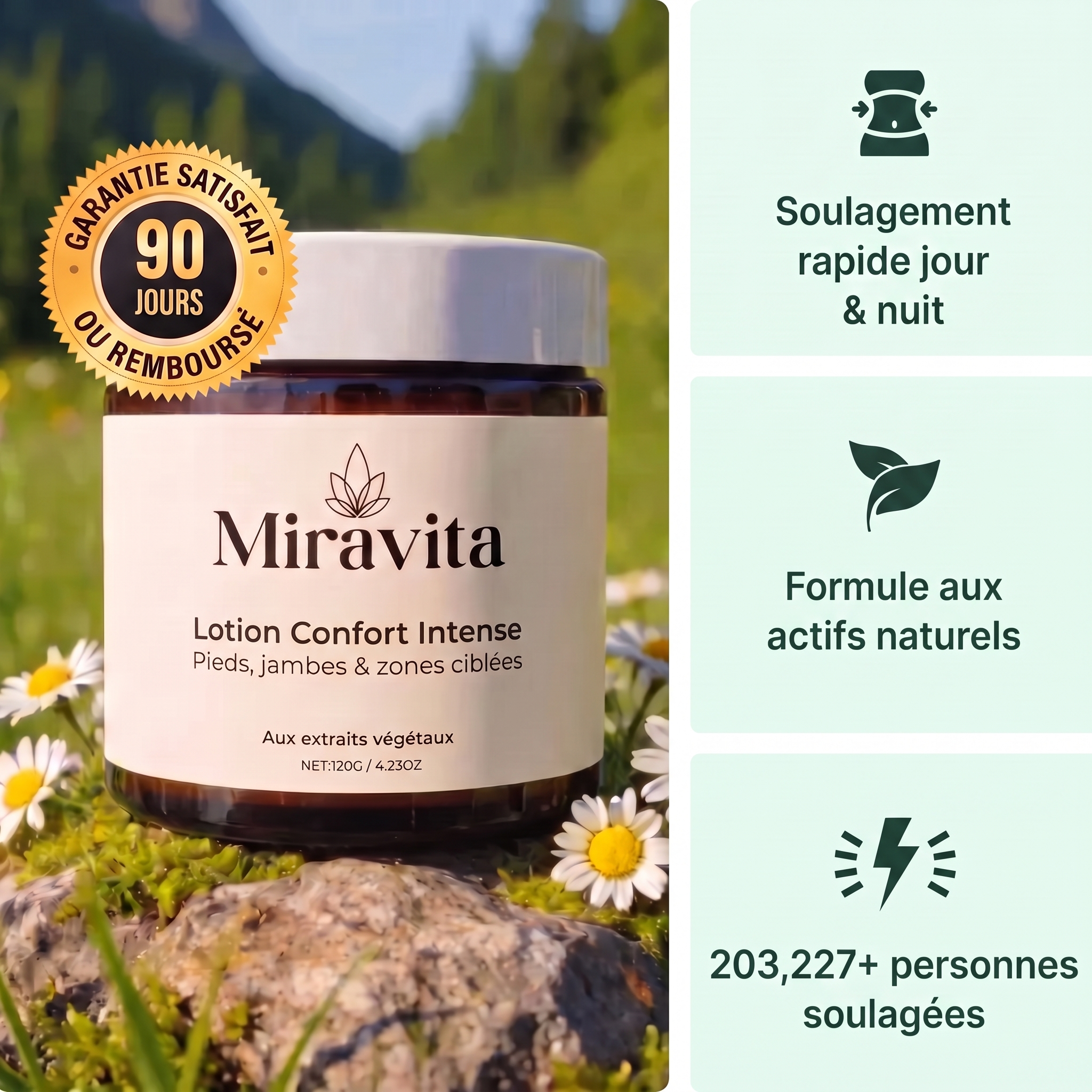 Lotion  Miravita®  – Jambes Lourdes, Gonflées & Veines Visibles