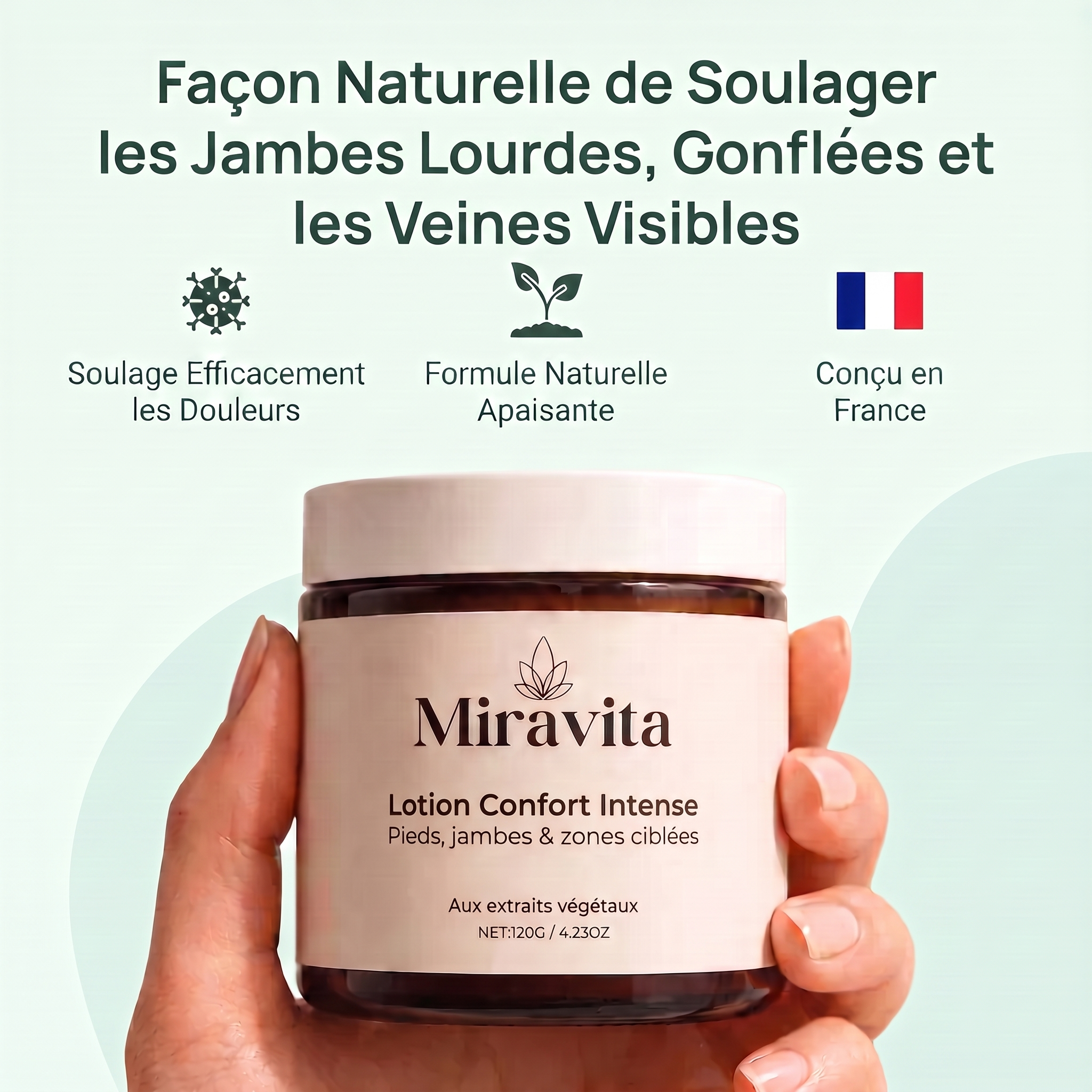 Lotion  Miravita®  – Jambes Lourdes, Gonflées & Veines Visibles
